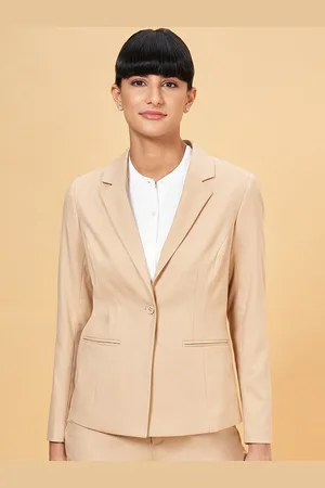 Pantaloons Notched Lapel Collar Single-Breasted Formal Blazer