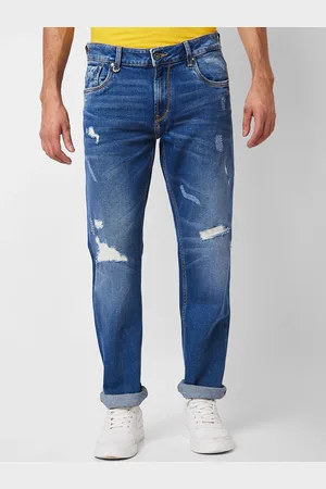 SPYKAR Men Relaxed Fit Mildly Distressed Heavy Fade Stretchable Jeans