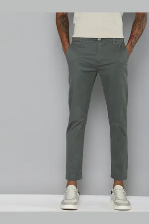 Flying Machine Men Mid Rise Slash Tapered Fit Chinos Trousers