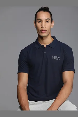 HRX Men Brand Logo Printed Polo Collar Rapid-Dry T-shirt