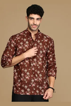 Sanwara Floral Printed Mandarin Collar Short Kurta