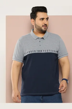 Sztori Men Plus Size Colourblocked Polo Collar Relaxed Fit T-shirt