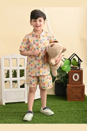 Superminis Boys Conversational Printed Shirt With Shorts