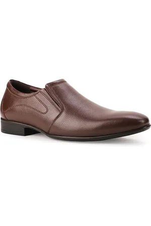 Bata Men Textured Leather Slip-On Loafers