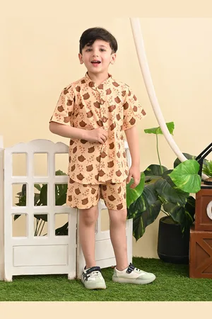 Superminis Boys Conversational Printed Shirt With Shorts