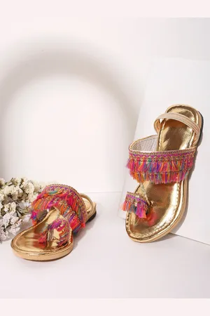 KID1 Girls Embellished One Toe Flats