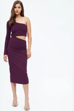 Harpa Straight Bodycon Knitted One Shoulder Midi Dress