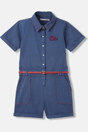Elle Girls Pure Cotton Basic Denim Playsuit