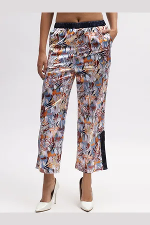 ICONIC Women Floral Printed Mid-Rise Trousers