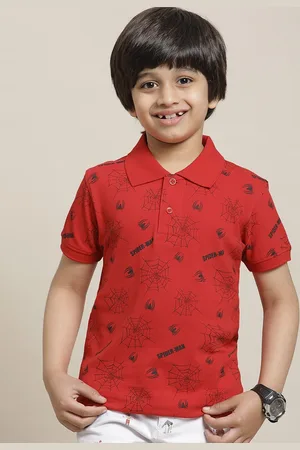 Kidsville Boys Spiderman Printed Polo Collar Pure Cotton T-Shirt
