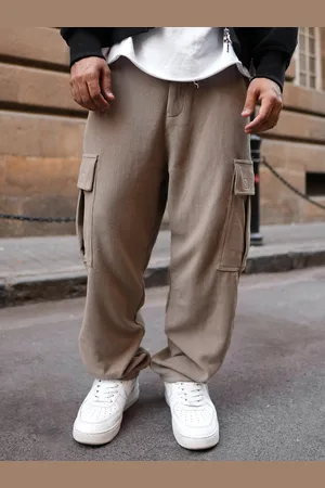 Powerlook Men Mid-Rise Relaxed-Fit Cargo Track Pants