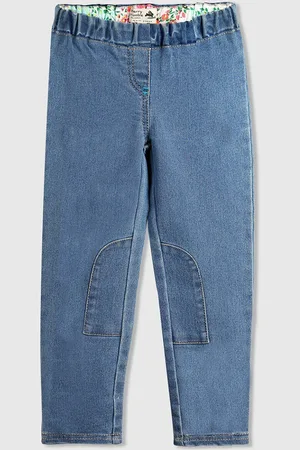 Cherry Crumble Girls Blue Solid Jeggings