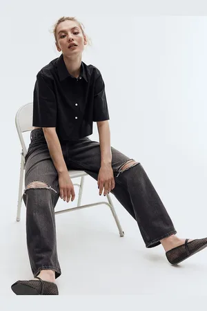 H&M Women Cropped Cotton Shirt