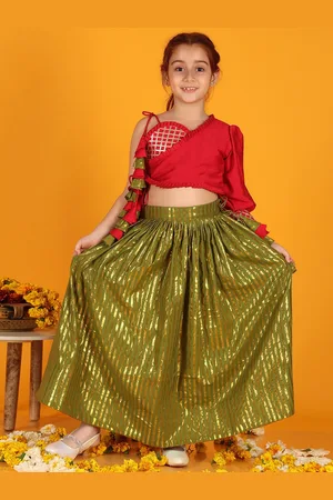 Jilmil Girls One Shoulder Ready to Wear Lehenga & Blouse