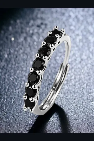 Myki Silver-Plated CZ Studded Finger Ring