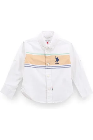 Ralph Lauren Boys Classic Fit Horizontal Striped Casual Pure Cotton Oxford Shirt