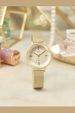 Fastrack Vyb Aurora Women Stainless Steel Bracelet Style Straps Analogue Watch FV60010YM01W