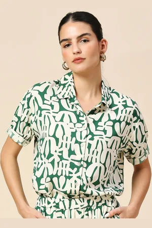 Chemistry Abstract Printed Short Sleeves Shirt Style Top