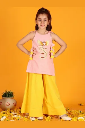 Jilmil Girls Embroidered Shoulder Straps Straight Kurta With Sharara & Dupatta