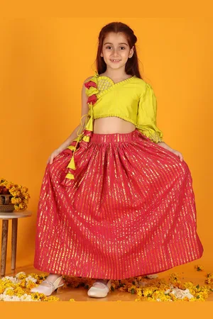 Jilmil Girls Cotton Ready to Wear Lehenga Choli