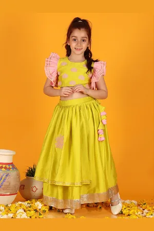 Jilmil Girls Embroidered Thread Work Ready to Wear Lehenga Choli