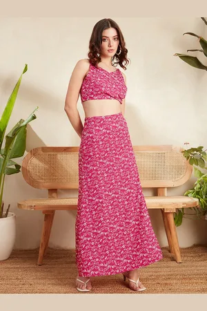 Berrylush Floral Printed Top With Maxi Skirt
