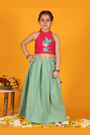 Jilmil Girls Embroidered Thread Work Ready to Wear Lehenga Choli