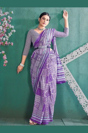 Kalini Ethnic Motifs Printed Poly Cotton Saree