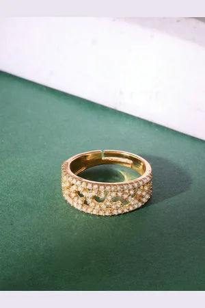 Ami Gold-Plated CZ Studded Finger Ring