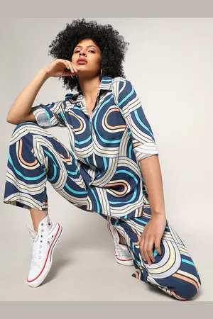Campus Printed Shirt & Mid-Rise Trousers Co-Ords