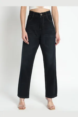 AngelFab Women Jean Straight Fit High-Rise Cotton Jeans
