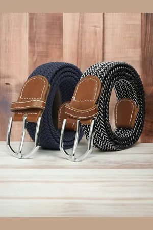 CRUSSET Men Set of 2 Textured Belt