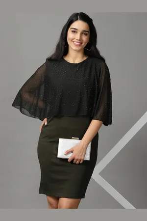 SHOWOFF Round Neck Embellished Sheath Dress