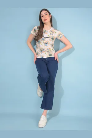 Crimsoune Club Floral Printed Slim Fit Cotton T-shirt