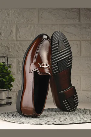 Invictus Men Round Toe Faux Leather Formal Slip On Loafers
