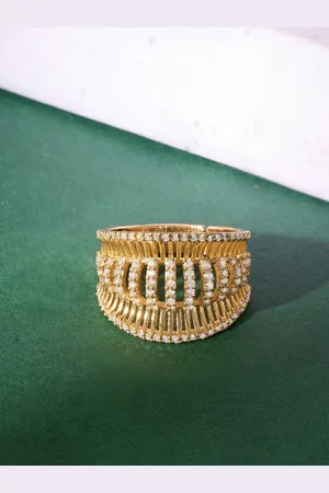 Ami Gold-Plated CZ-Studded Finger Ring