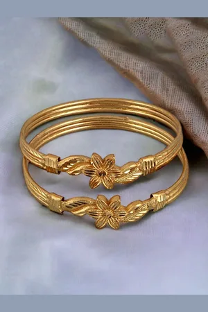 Lucky Jewellery Set Of 2 Gold Plated Bangles
