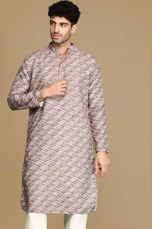 Sanwara Ethnic Motifs Printed Thread Work Mandarin Collar Straight Kurta