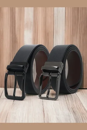 CRUSSET Men Set of 2 Leather Reversible Formal Belts