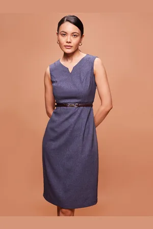 Bombay High Women Yarn Dyed Textured Fitted Formal Dress