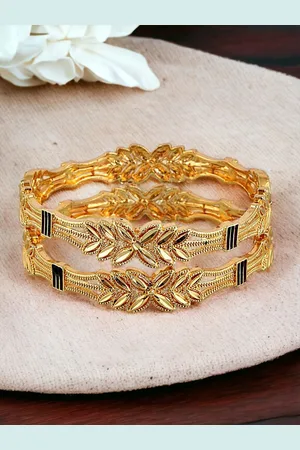 Lucky Jewellery Set Of 2 Gold-Plated Bangles