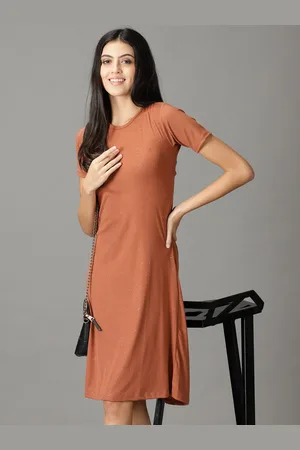 SHOWOFF Embellished Round Neck Cut-Out A-Line Dress
