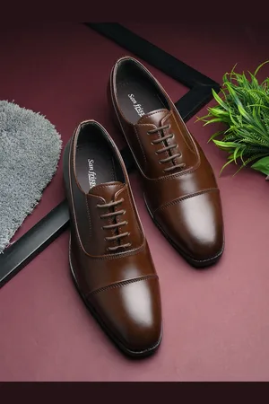 San Frissco Men Brown Solid Formal Oxfords