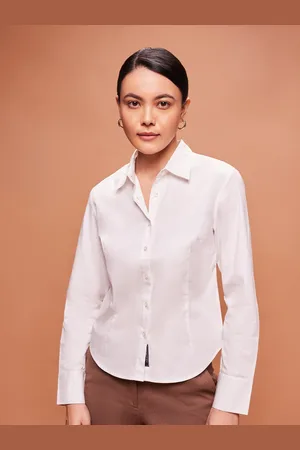 Bombay High Women Slim Fit Solid Spread Collar Long Sleeve Shirt