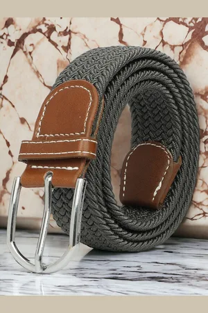 CRUSSET Unisex Grey Braided Belt