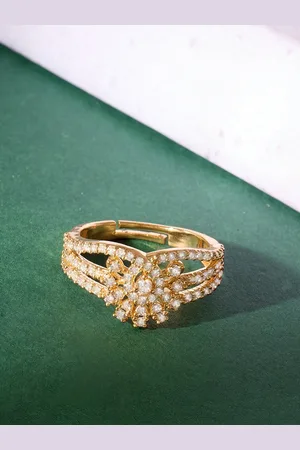 Ami Gold-Plated CZ-Studded Finger Ring