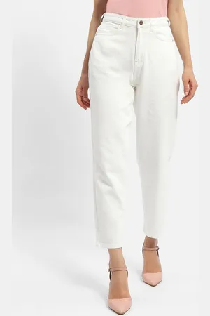 MADAME Women Clean Look Mid-Rise Cotton Boyfriend Fit Jeans