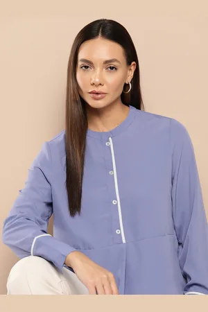 Chemistry Mandarin Collar Shirt Style Formal Top