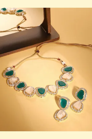 Ami Gold-Plated Stone-Studded Necklace And Earrings