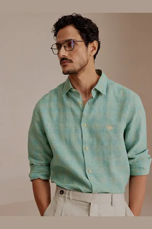 Andamen Premium Slim Fit Linen Checked Casual Shirt